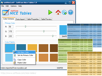 SoftFuse Nice Tables screenshot