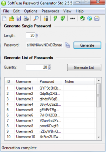 SoftFuse Password Generator Std screenshot 2