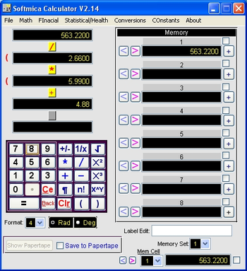 SoftmicaCalc screenshot