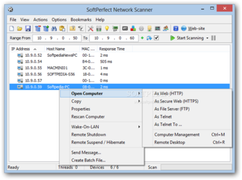 SoftPerfect Network Scanner screenshot
