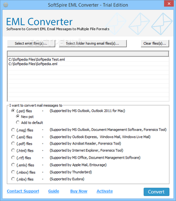 SoftSpire EML Converter screenshot