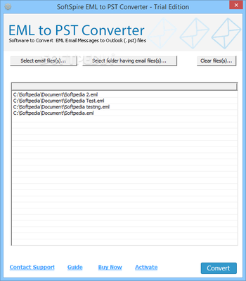 SoftSpire EML to PST Converter screenshot