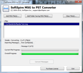 SoftSpire MSG to PST Converter screenshot