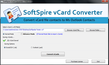 SoftSpire vCard Converter screenshot