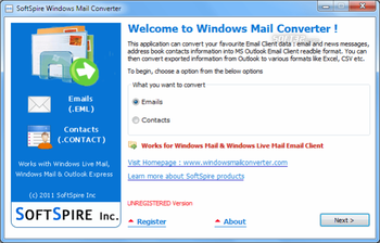 SoftSpire Windows Mail Converter screenshot 2
