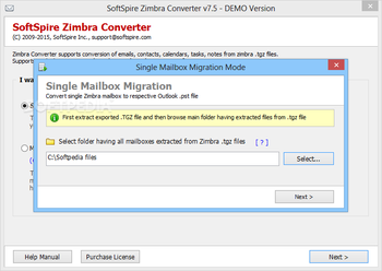 SoftSpire Zimbra Converter screenshot 2