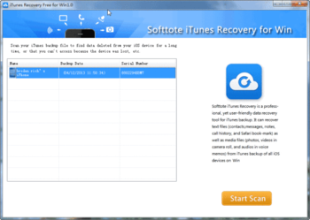 Softtote iTunes Recovery Free screenshot