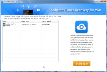 Softtote iTunes Recovery screenshot