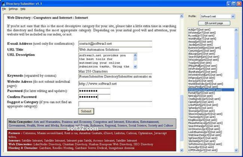 Softwar3 Directory Submitter screenshot