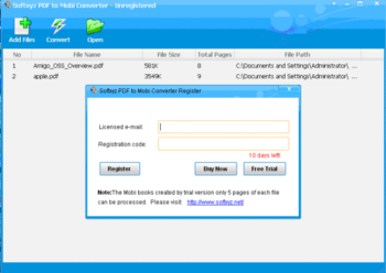 Softxyz PDF to Mobi Converter screenshot