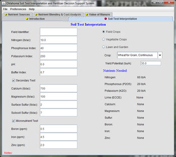 Soil Test Interpretation and Fertilizer Decision Support screenshot