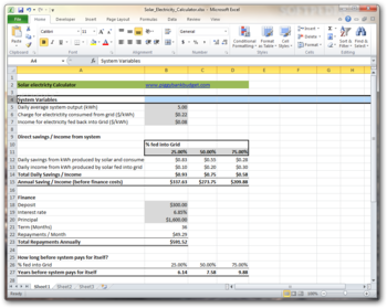 Solar Electricity Calculator screenshot