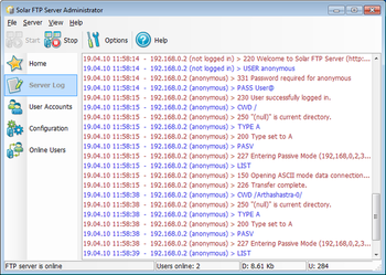 Solar FTP Server screenshot 2
