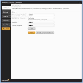 SolarWinds Event Log Consolidator screenshot