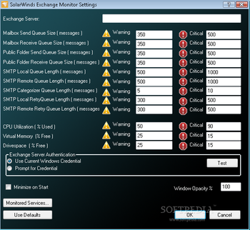 SolarWinds Exchange Monitor screenshot 1
