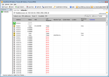 SolarWinds IP Address Tracker screenshot