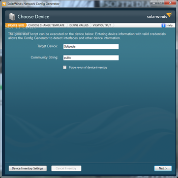 SolarWinds Network Config Generator screenshot