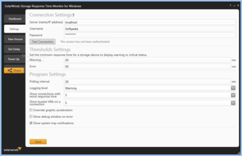 SolarWinds Storage Response Time Monitor screenshot