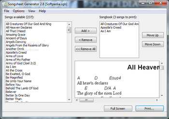 Songsheet Generator screenshot