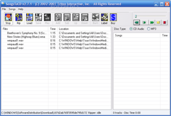 SongsToCD screenshot