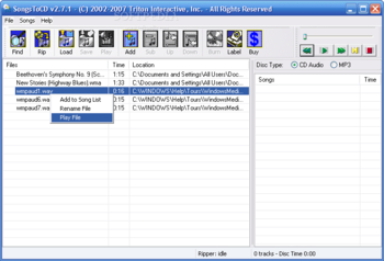 SongsToCD screenshot 2