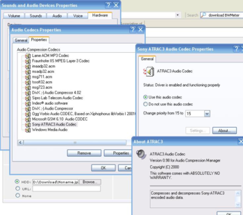 Sony ATRAC3 Audio Codec screenshot