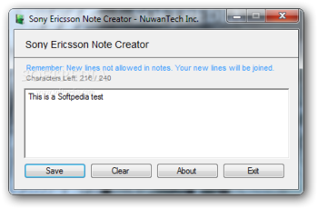 Sony Ericsson Note Creator screenshot