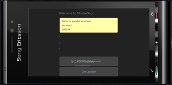 Sony Ericsson PhoneGap Simulator screenshot 2