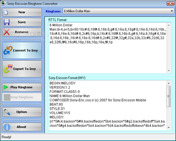 Sony Ericsson Ringtone Convertor screenshot