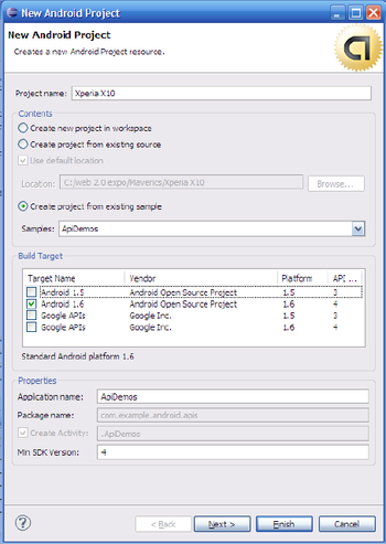 Sony Ericsson Web SDK screenshot 2