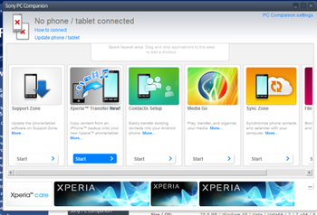 Sony PC Companion screenshot