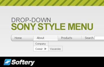 Sony Style Drop-Down Flash Menu screenshot