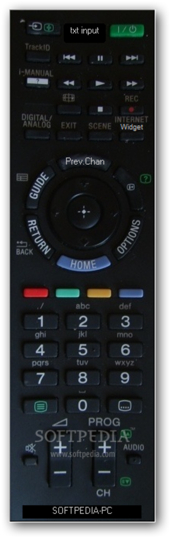Sony Virtual Remote Control screenshot
