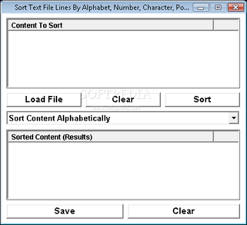 Sort Text File Lines By Alphabet, Number, Character, Position & Length Software screenshot