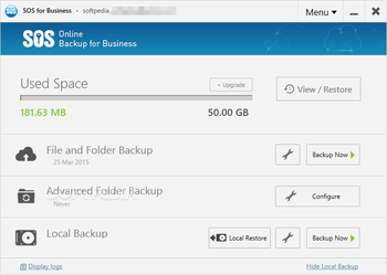 SOS Online Backup for Business screenshot