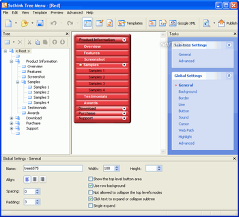 Sothink Baum Menue screenshot