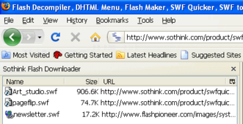 Sothink Flash Downloader for Firefox screenshot