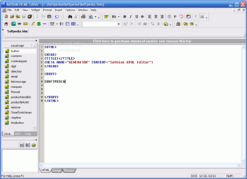 Sothink HTML Editor Free Version screenshot