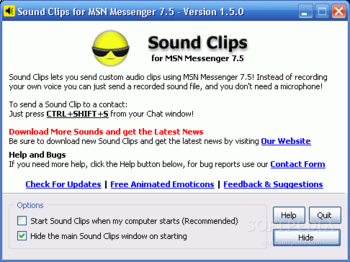 Sound Clips for MSN Messenger 7.5 screenshot