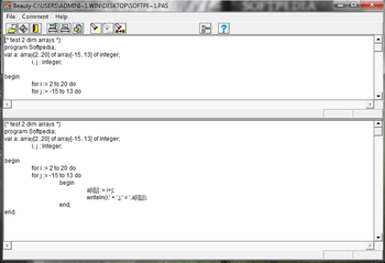 Source Code Beautifier and Commentor screenshot