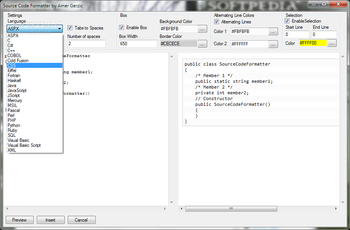 Source Code Formatter screenshot 2