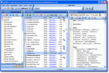 Source Code Library screenshot