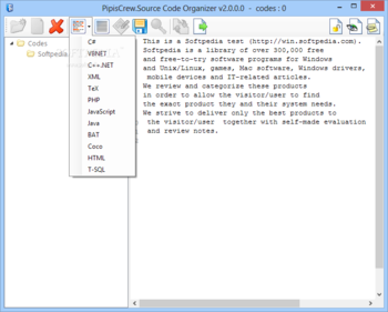 Source Code Organizer screenshot 2