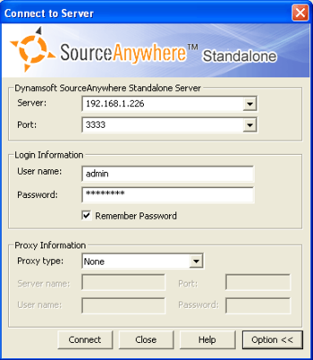 SourceAnywhere Standalone Server Edition screenshot