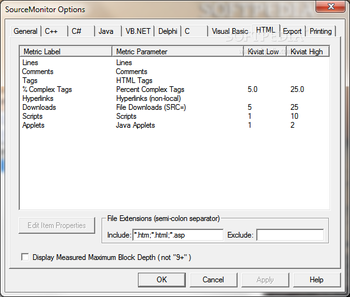 SourceMonitor screenshot 11