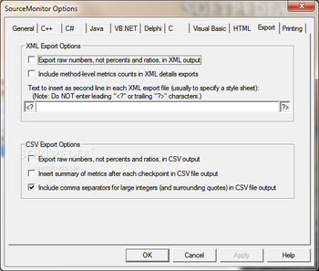 SourceMonitor screenshot 12