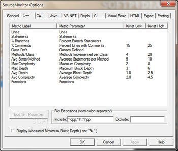 SourceMonitor screenshot 8