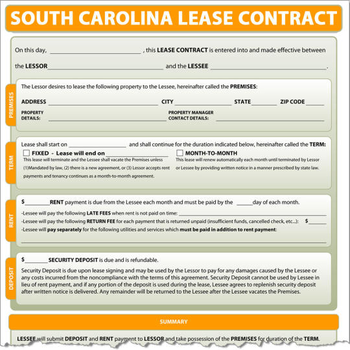 South Carolina Lease Contract screenshot