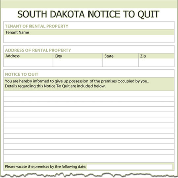 South Dakota Notice To Quit screenshot