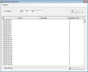 Southrim Ping Finder screenshot